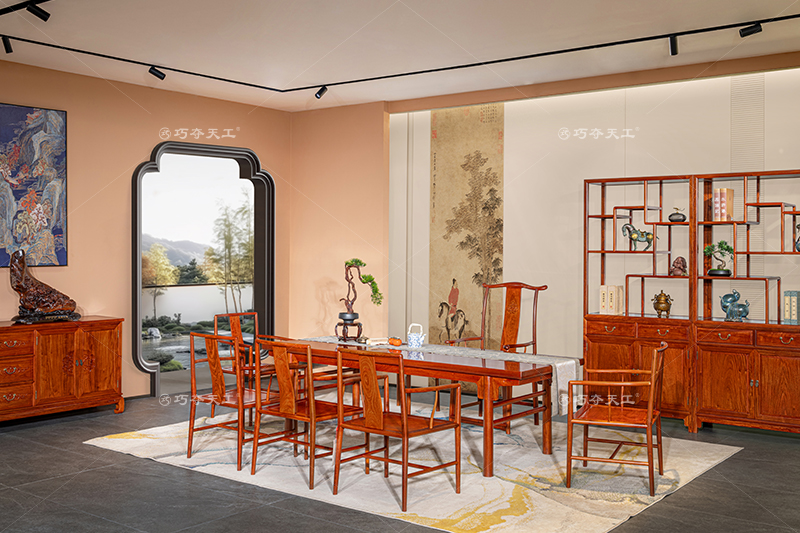 203夾頭榫拼板茶臺(tái)